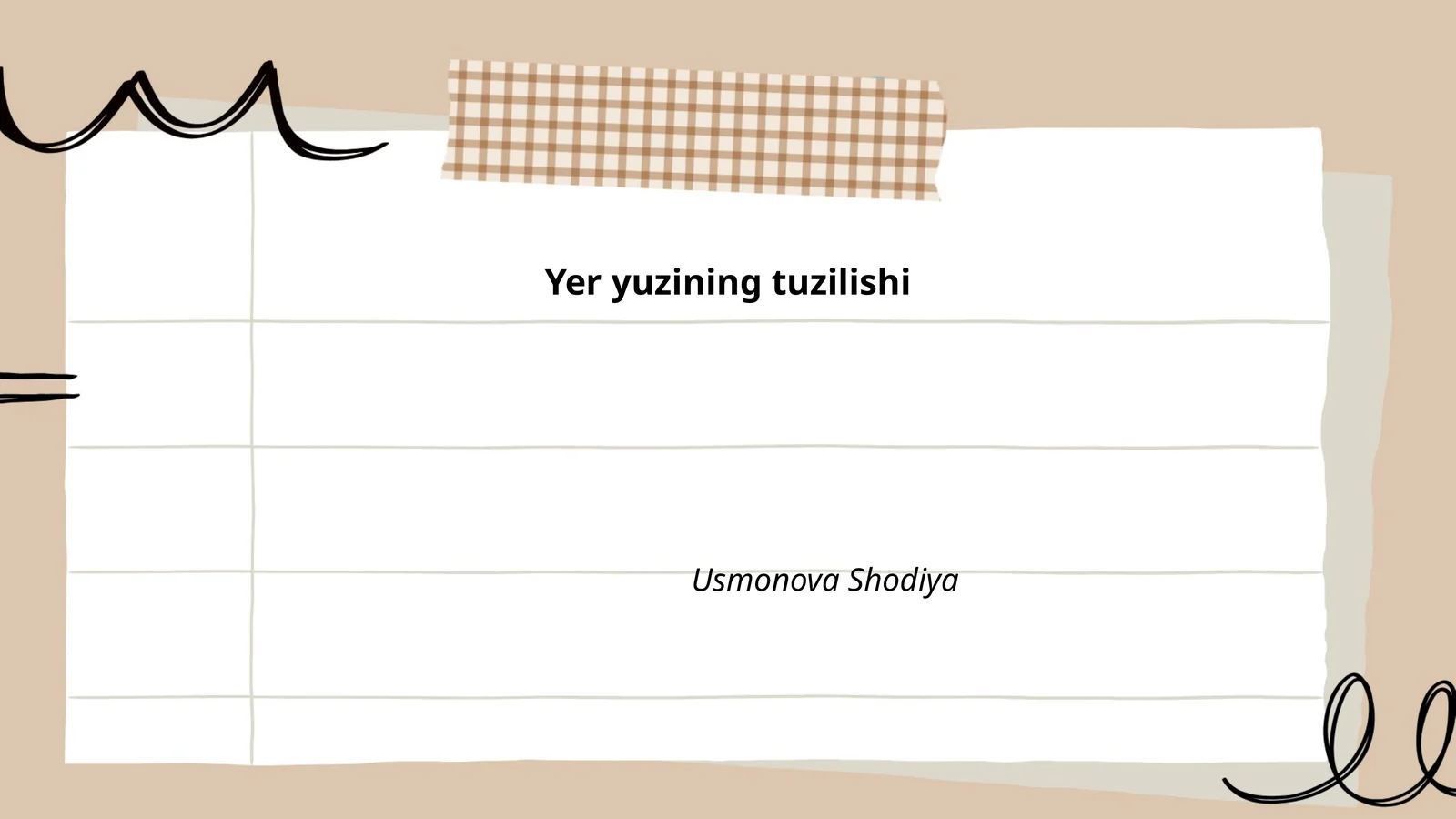 Yer yuzining tuzilishi