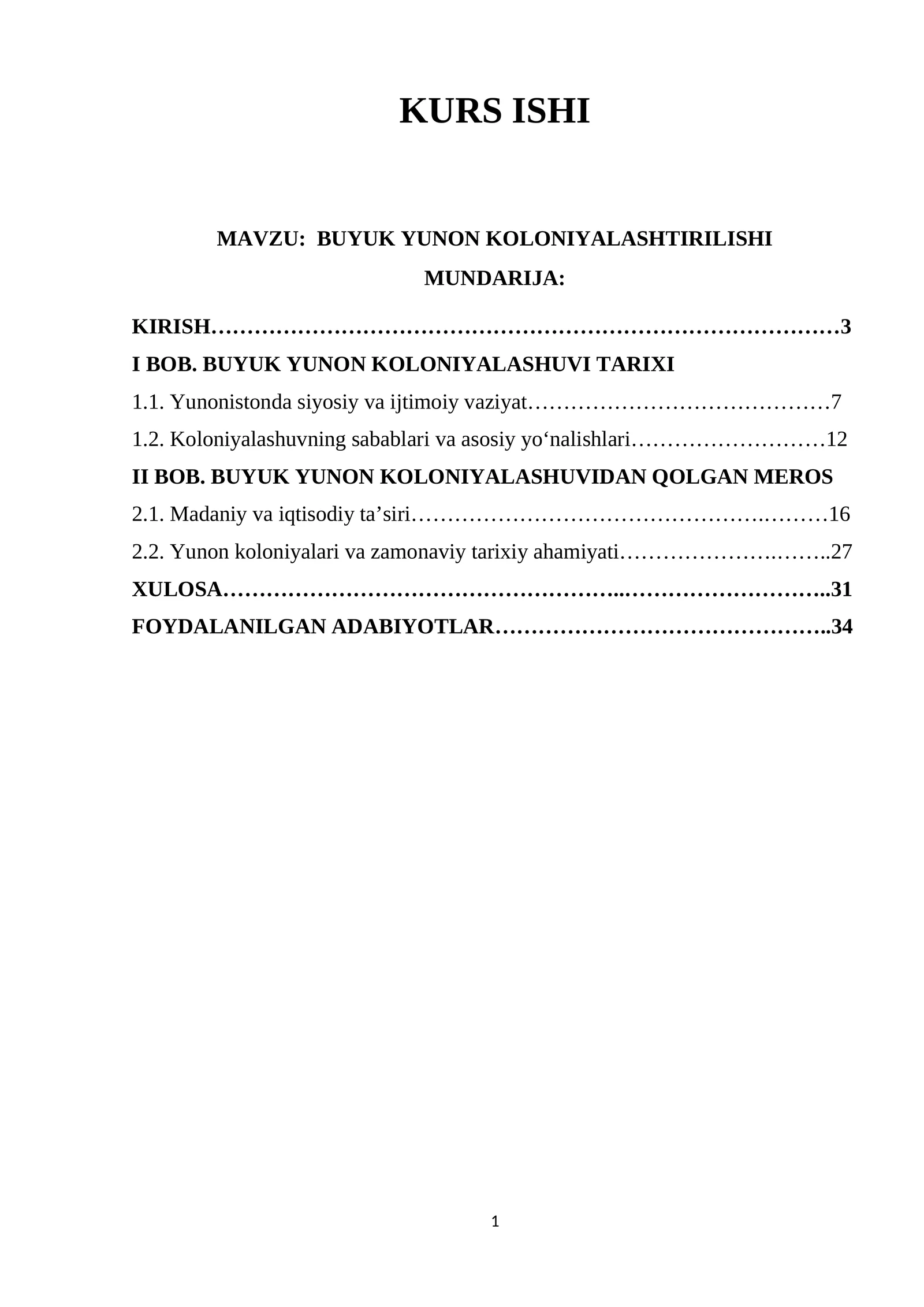 BUYUK YUNON KOLONIYALASHTIRILISHI