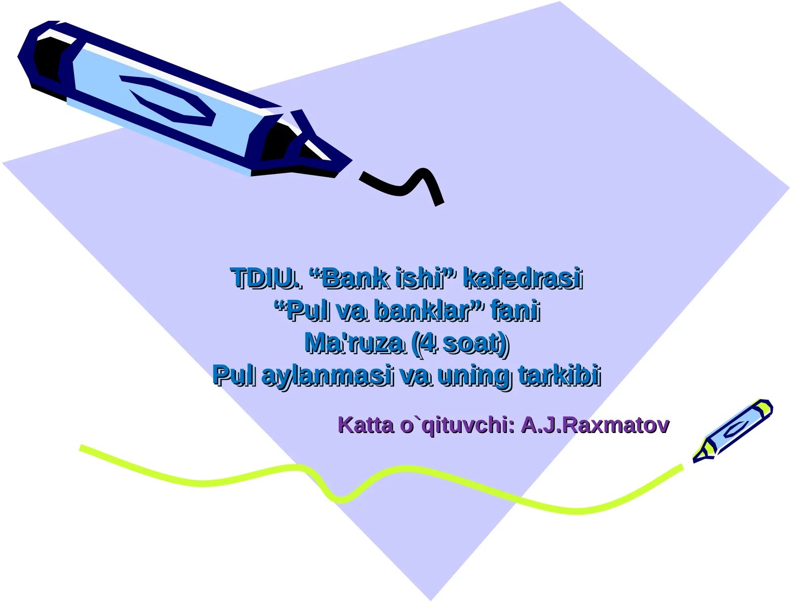 Pul aylanmasi va uning tarkibi