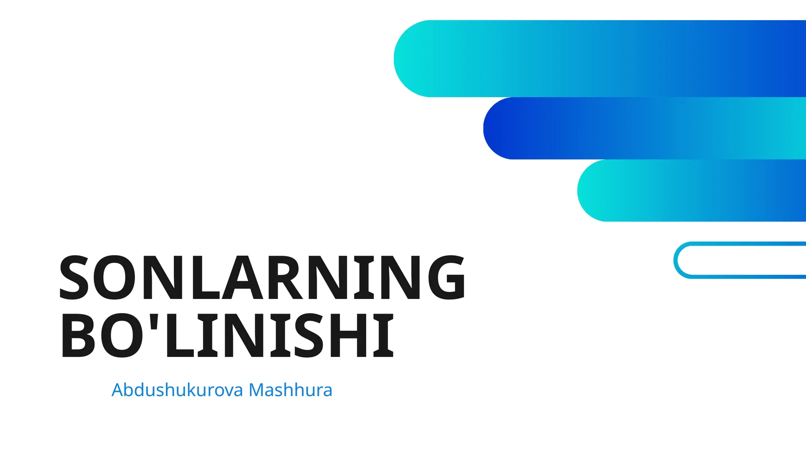 SONLARNING BO'LINISHI