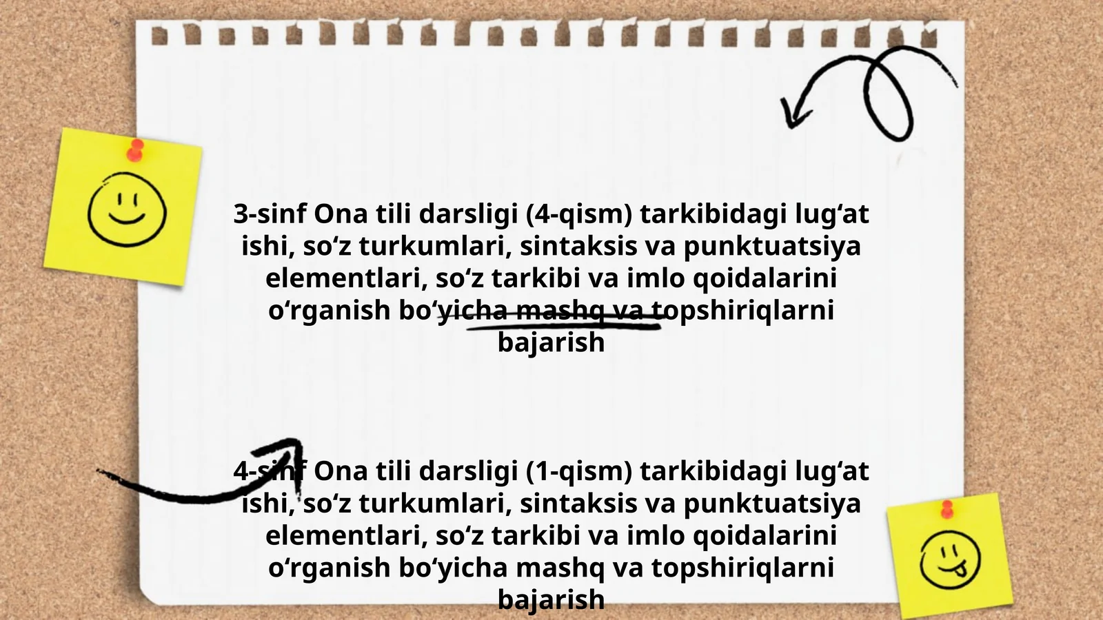 3-sinf Ona tili darsligi (4-qism) lug‘at ishi