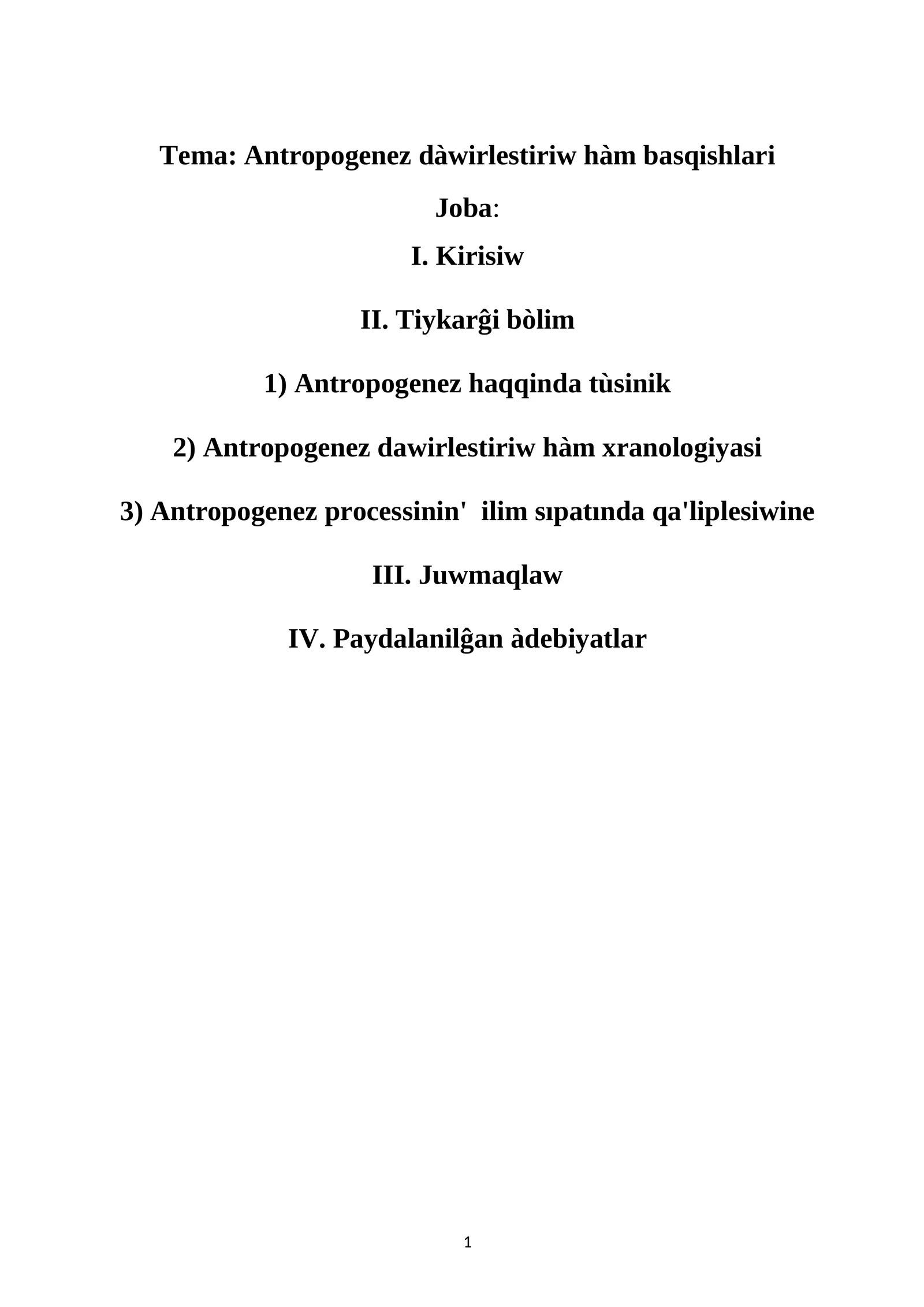 Antropogenez dàwirlestiriw hàm basqishlari