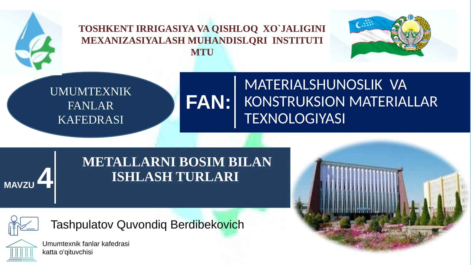 METALLARNI BOSIM BILAN ISHLASHTURLARI