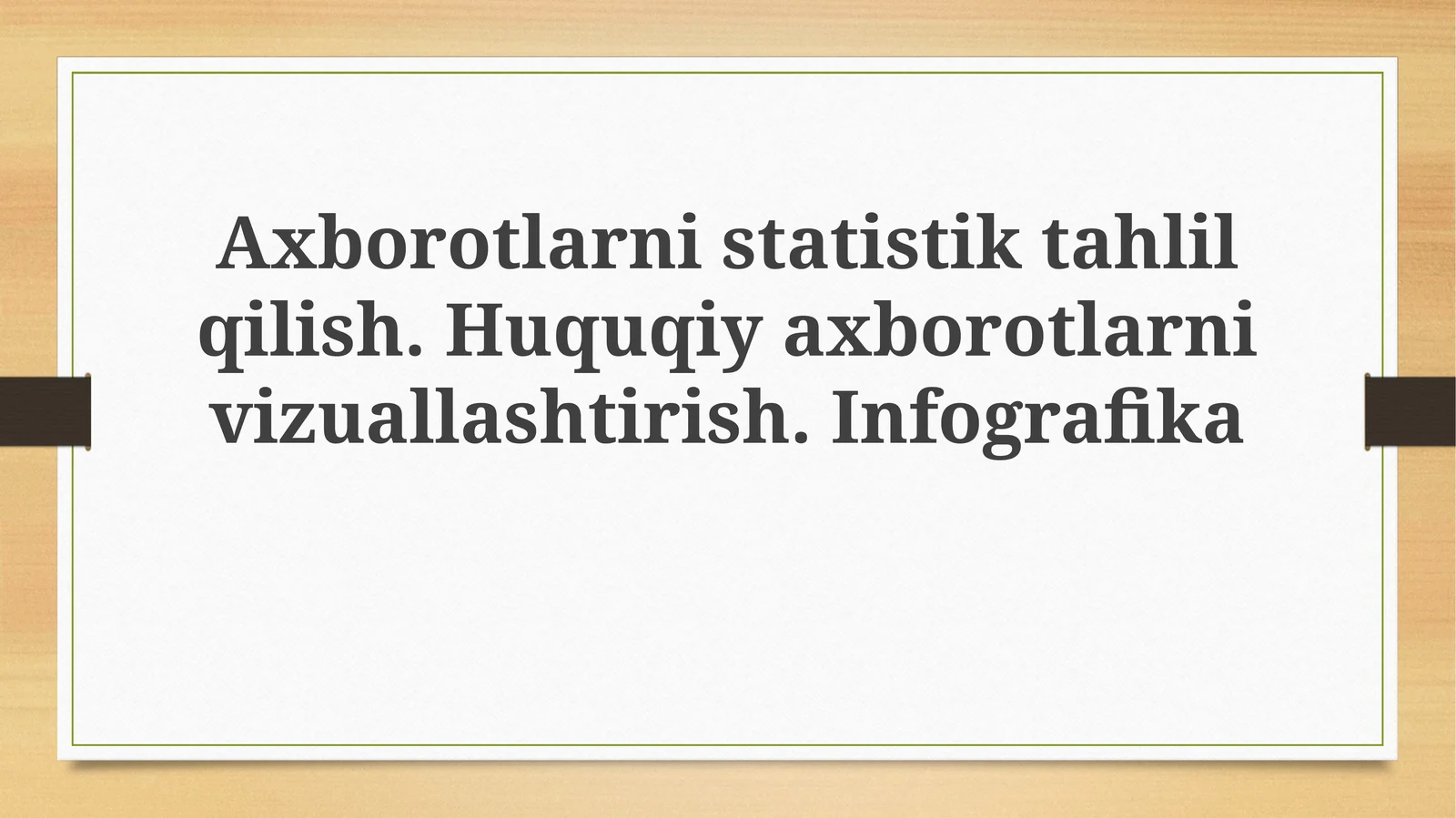 Axborotning Statistik Tahlili