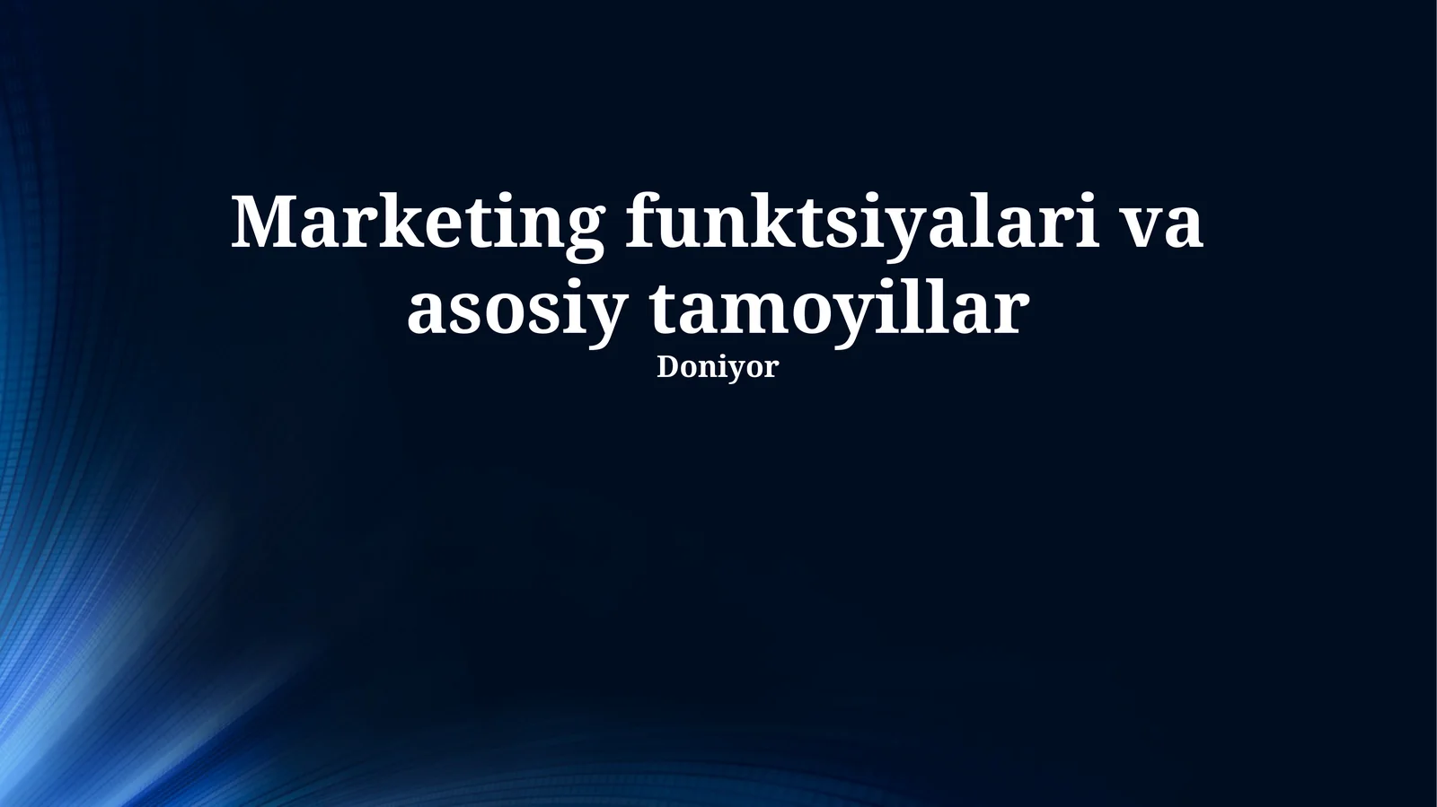 Marketing funktsiyalari va asosiy tamoyillar
