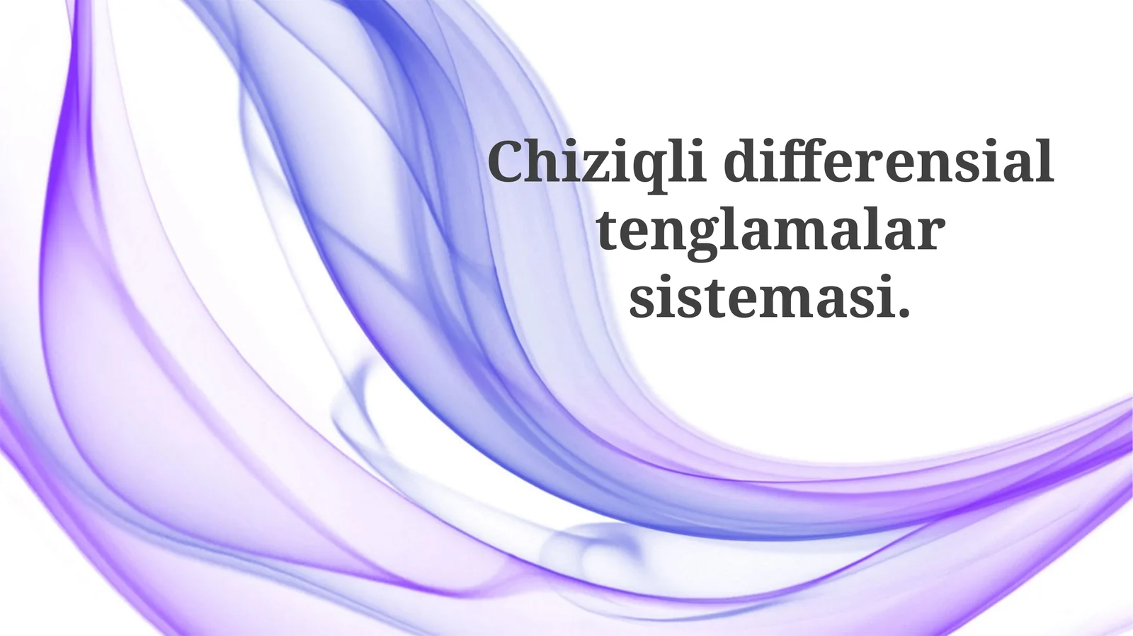 Chiziqli Differensial Tenglamalar Sistemalarining Qo'llanilishi