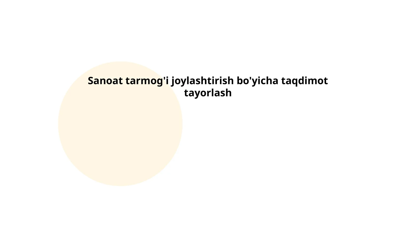 Sanoat tarmog'i joylashtirish bo'yicha taqdimot tayorlash