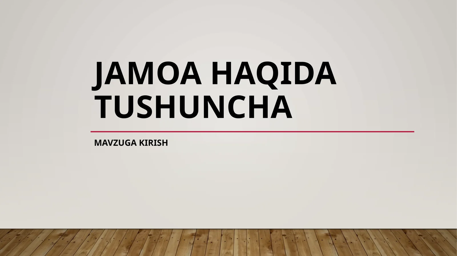 Mavzuga kirish