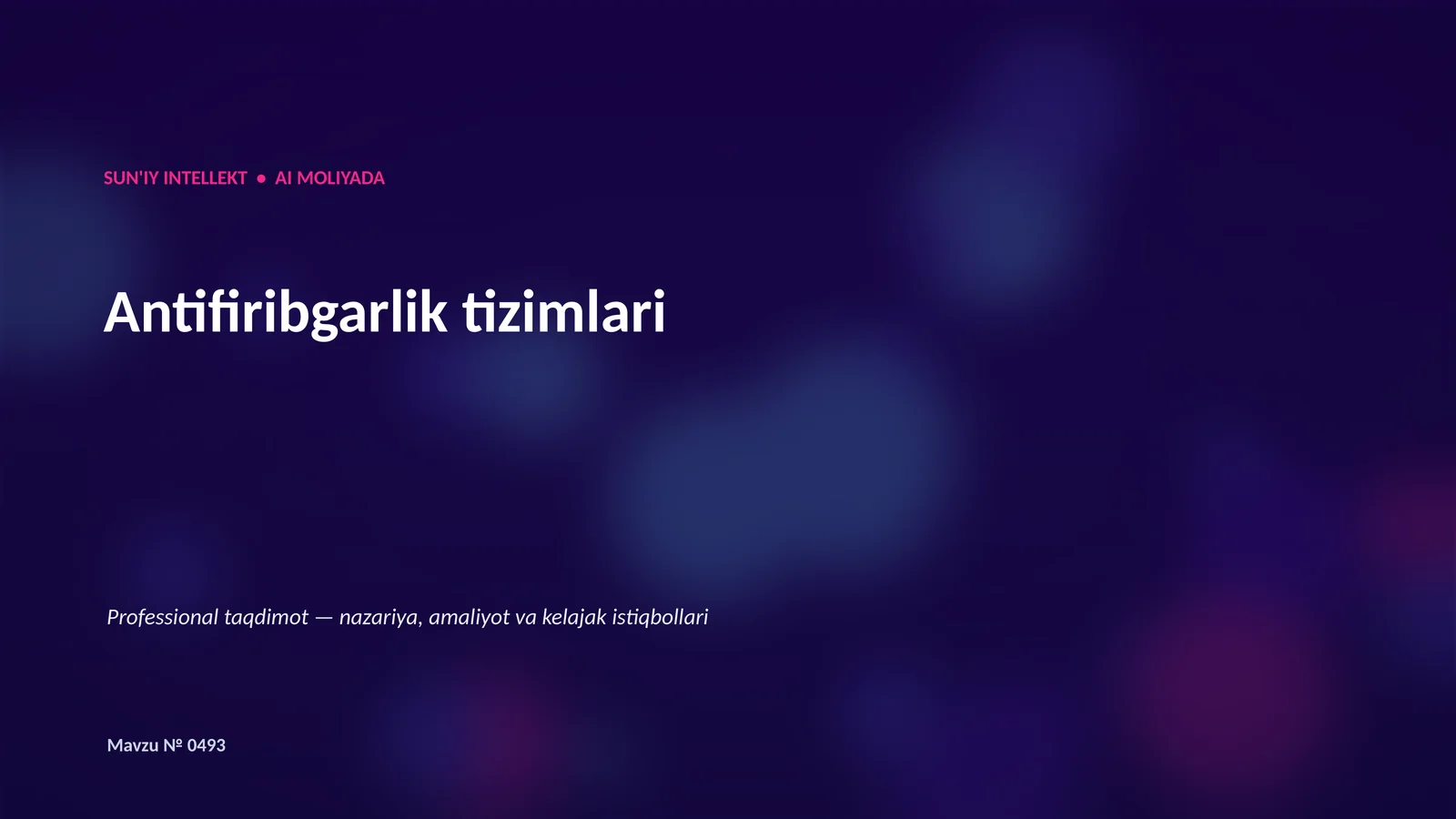 SUN'IY INTELLEKT • AI MOLIYADA