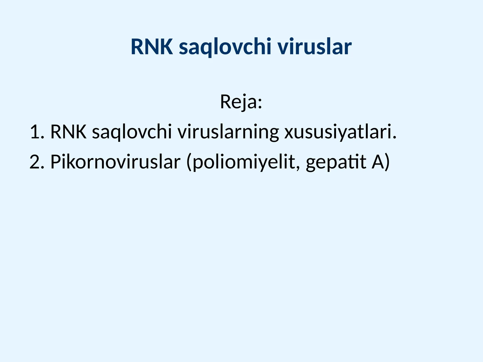 RNK saqlovchi viruslar