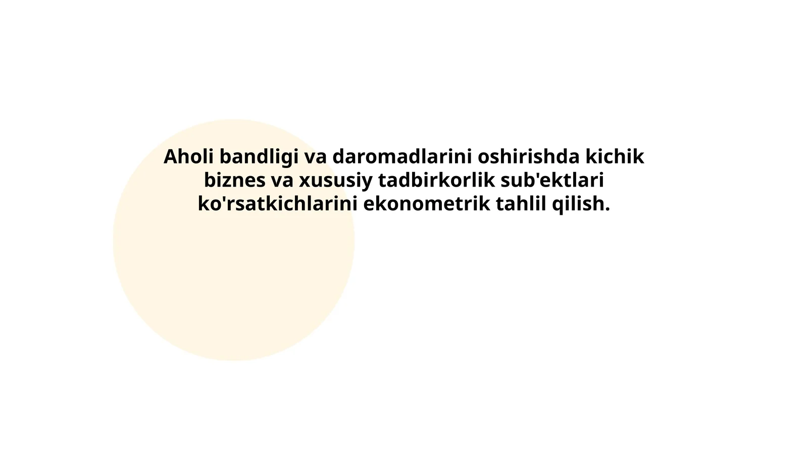 Kichik biznes va xususiy tadbirkorlik sub'ektlarining iqtisodiy ko‘rsatkichlari