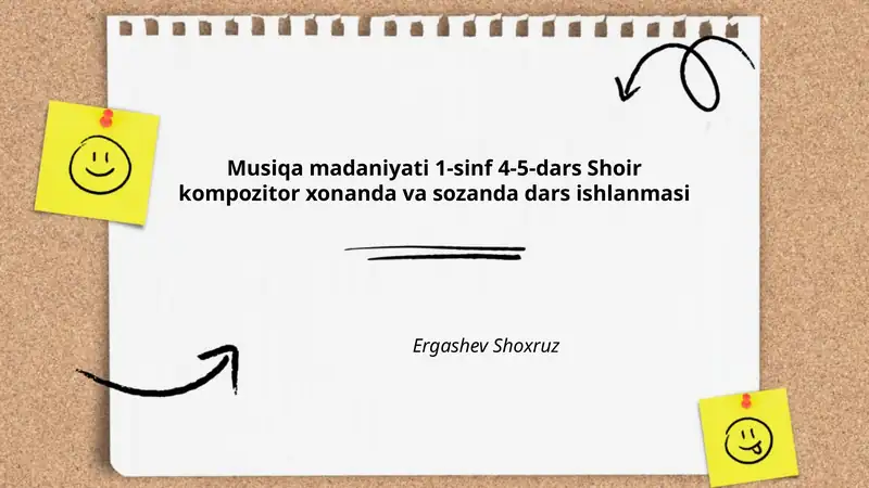 Musiqa madaniyati 1-sinf 4-5-dars Shoir kompozitor xonanda va sozanda dars ishlanmasi