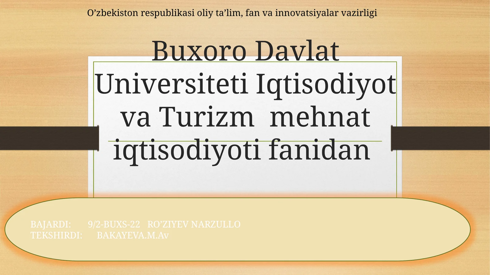 MEHNAT IQTISODIYOTI FANINING MOHIYATI VA UNING TARKIBIY YO’NALISHLARI