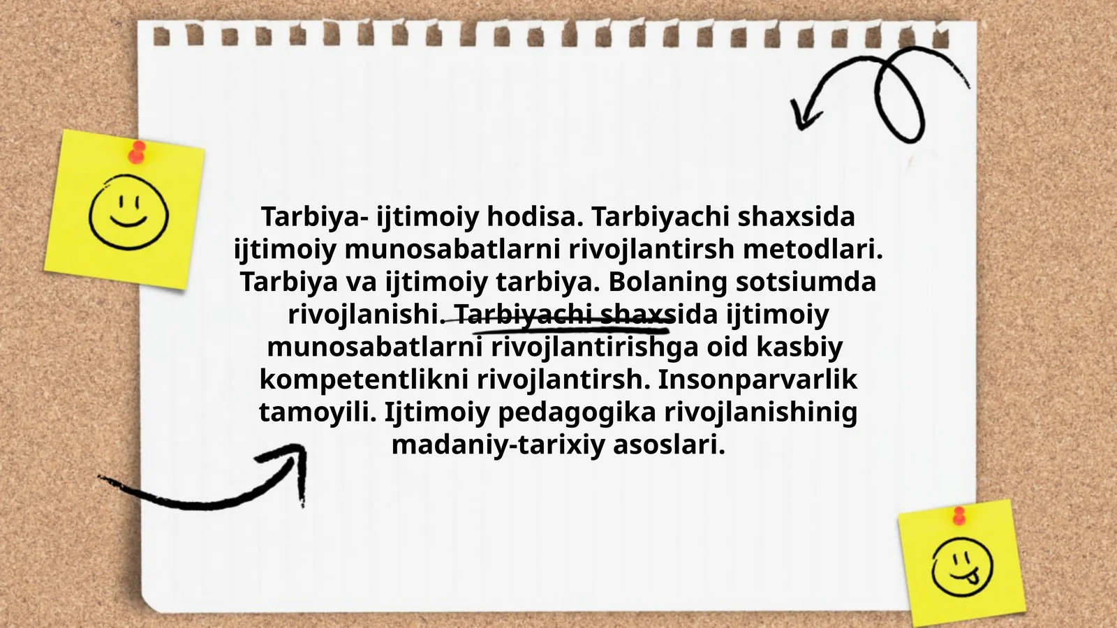 Tarbiya- ijtimoiy hodisa. Tarbiyachi shaxsida ijtimoiy munosabatlarni rivojlantirsh metodlari. Tarbiya va ijtimoiy tarbiya. Bolaning sotsiumda rivojlanishi. Tarbiyachi shaxsida ijtimoiy munosabatlarni rivojlantirishga oid kasbiy kompetentlikni rivojlantirsh. Insonparvarlik tamoyili. Ijtimoiy pedagogika rivojlanishinig madaniy-tarixiy asoslari