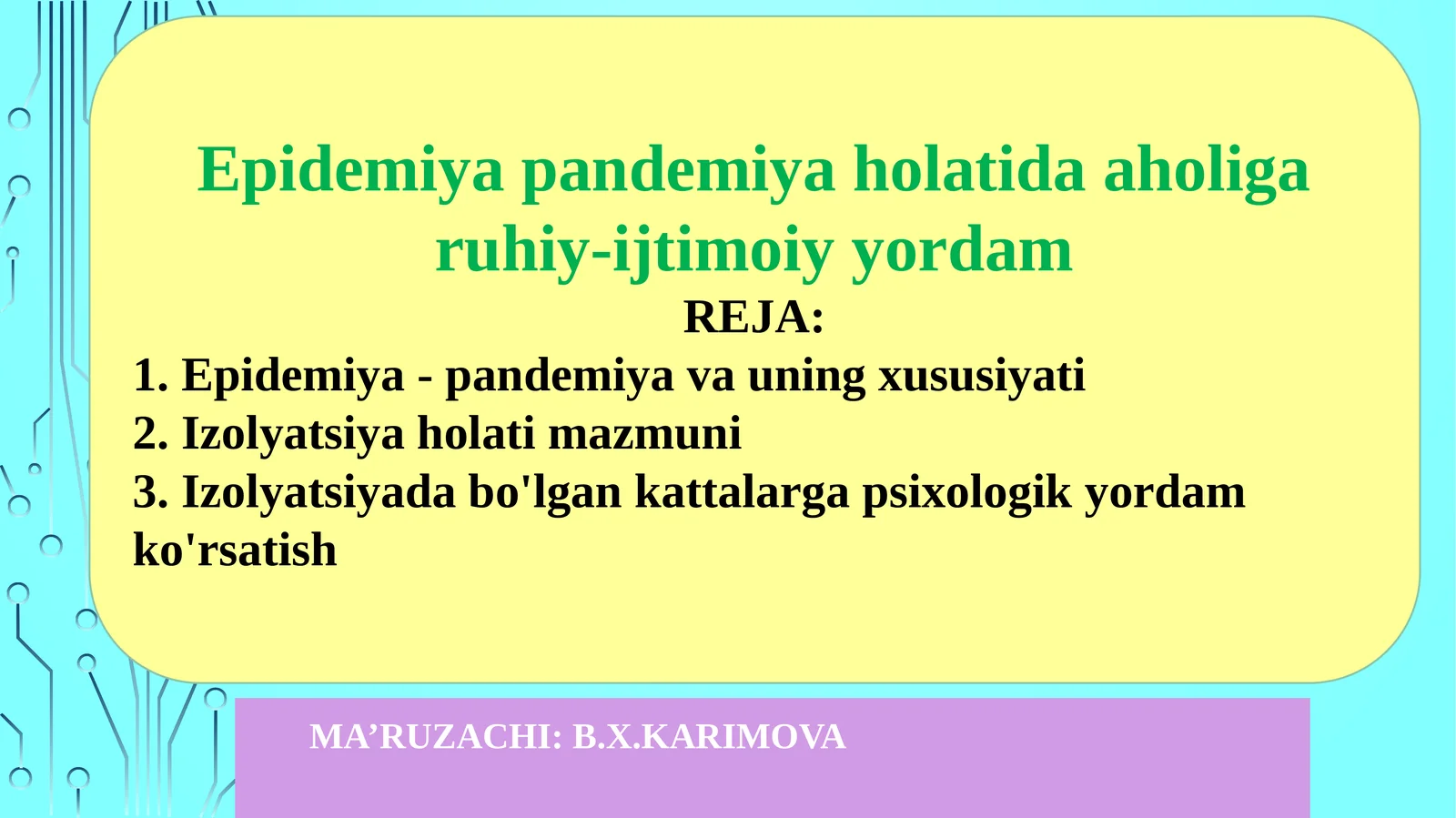 Epidemiyapandemiyaholatidaaholigaruhiy-ijtimoiyyordam