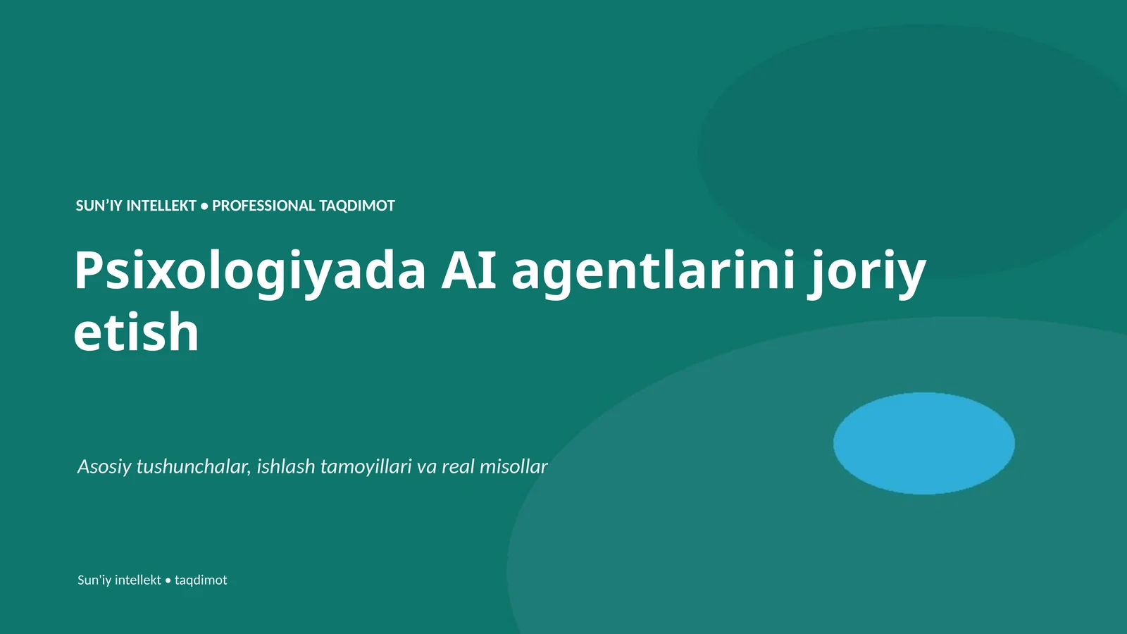 SUNʼIY INTELLEKT • PROFESSIONAL TAQDIMOT