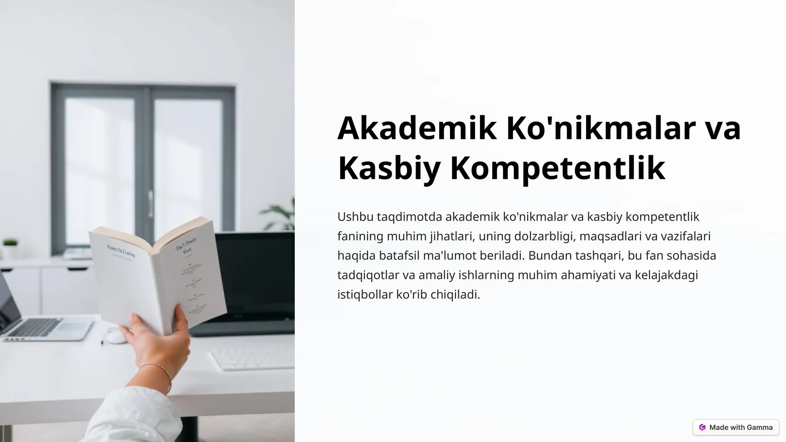 Akademik Ko'nikmalar va Kasbiy Kompetentlik