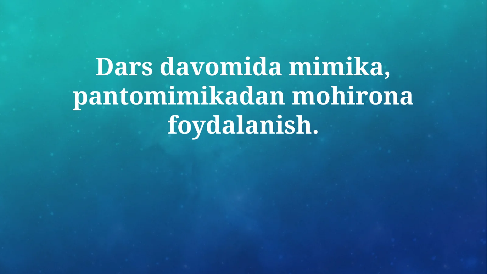 Sahnadagi harakatlar bilan uyg‘unlashtirish