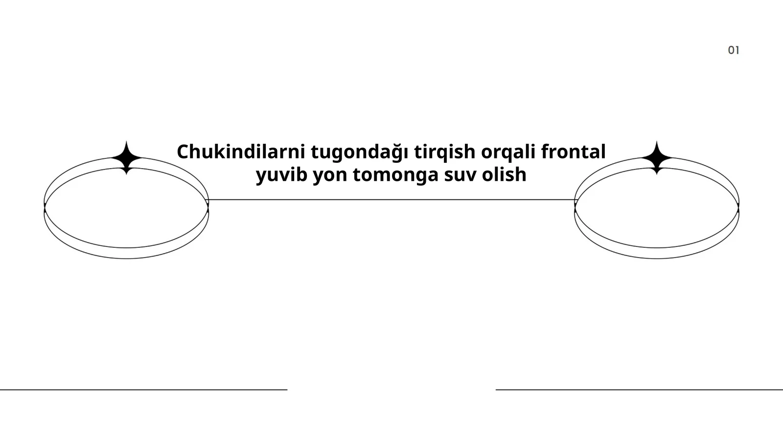 Chukindilarni tugondağı tirqish orqali frontal yuvib yon tomonga suv olish