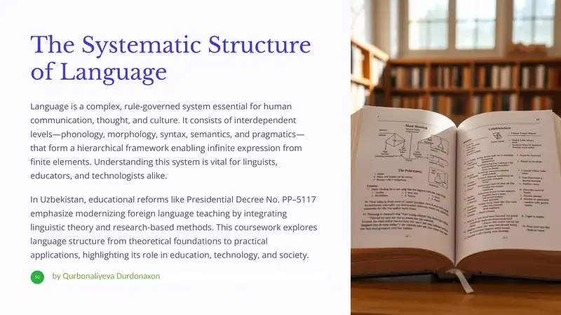 The Systematic Structure of Language