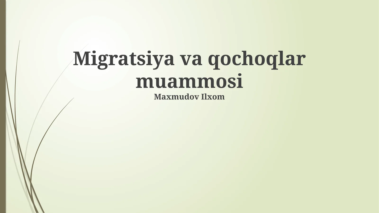 Migratsiya va qochoqlar muammosi