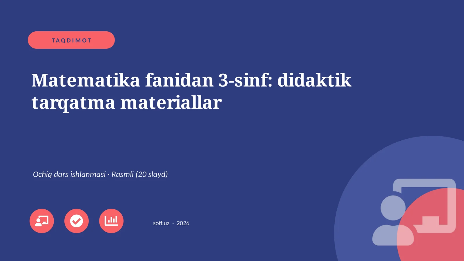 Matematika fanidan 3-sinf: didaktik tarqatma materiallar
