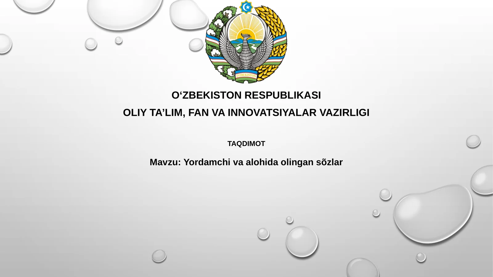 Yordamchi va alohida olingan so'zlar