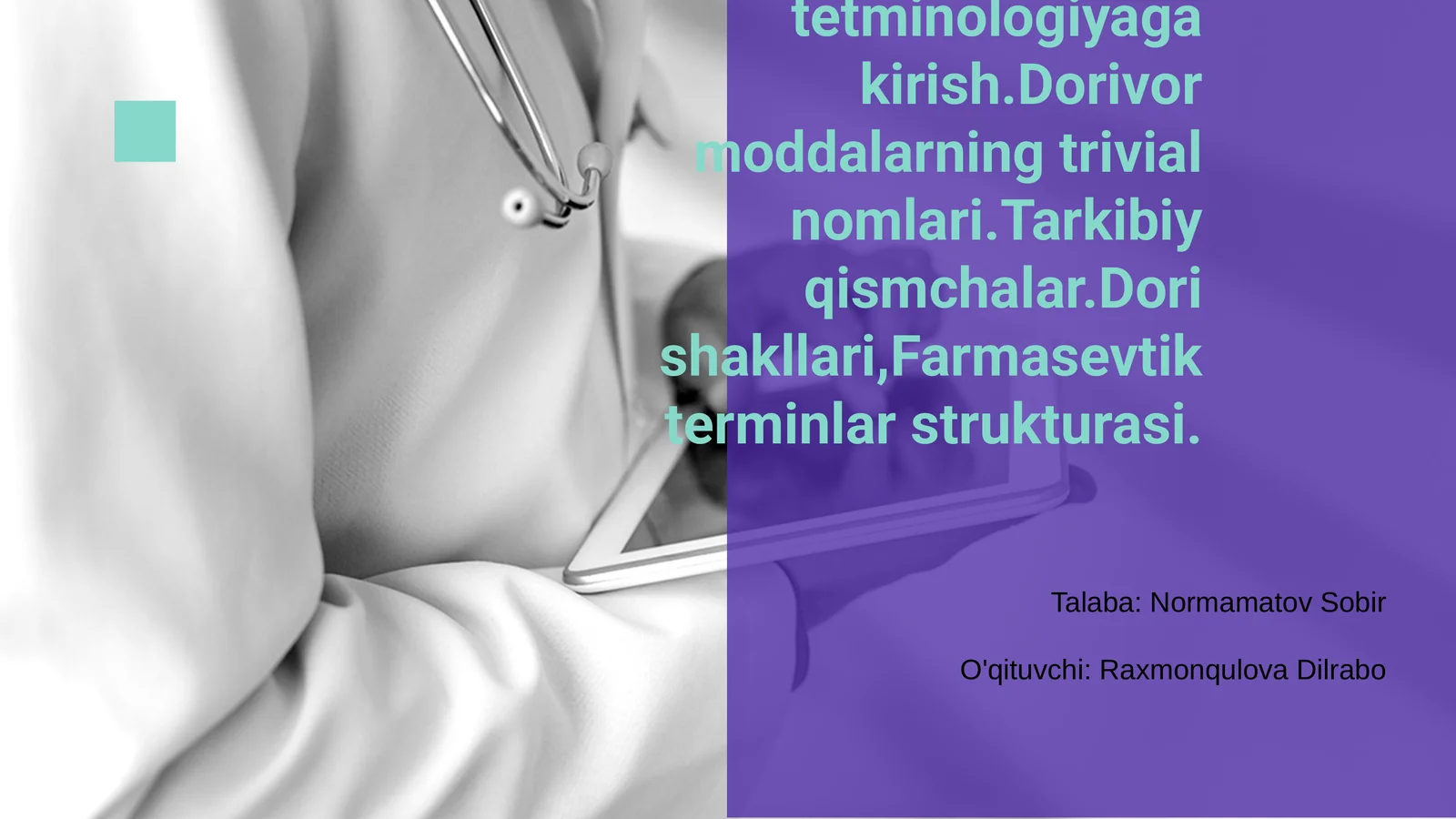 Farmakologik Termikologiyaga Kirish