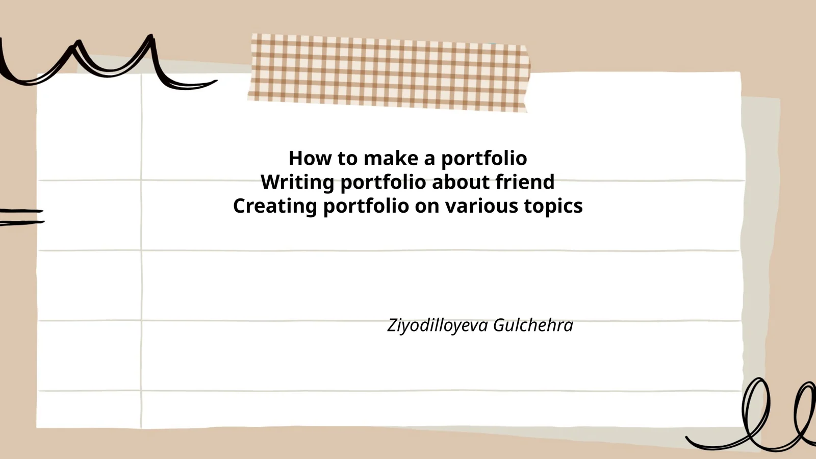 How to make a portfolio