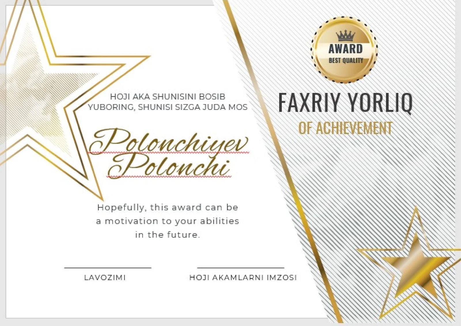 FAXRIY YORLIQ