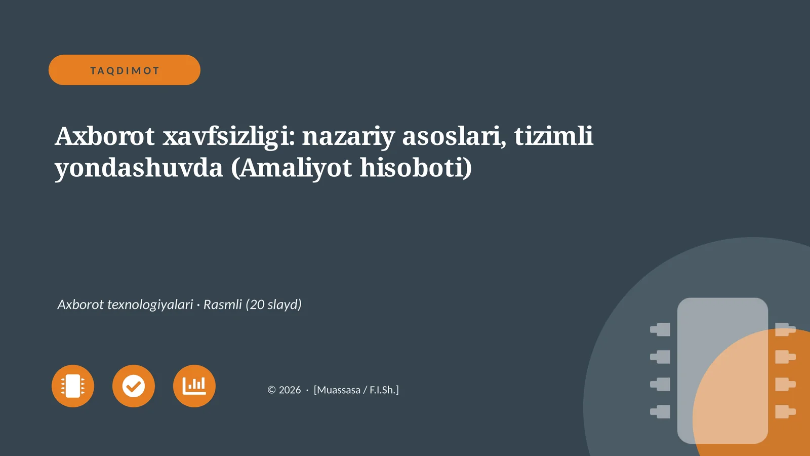 Axborot xavfsizligi: nazariy asoslari, tizimli yondashuvda (Amaliyot hisoboti)