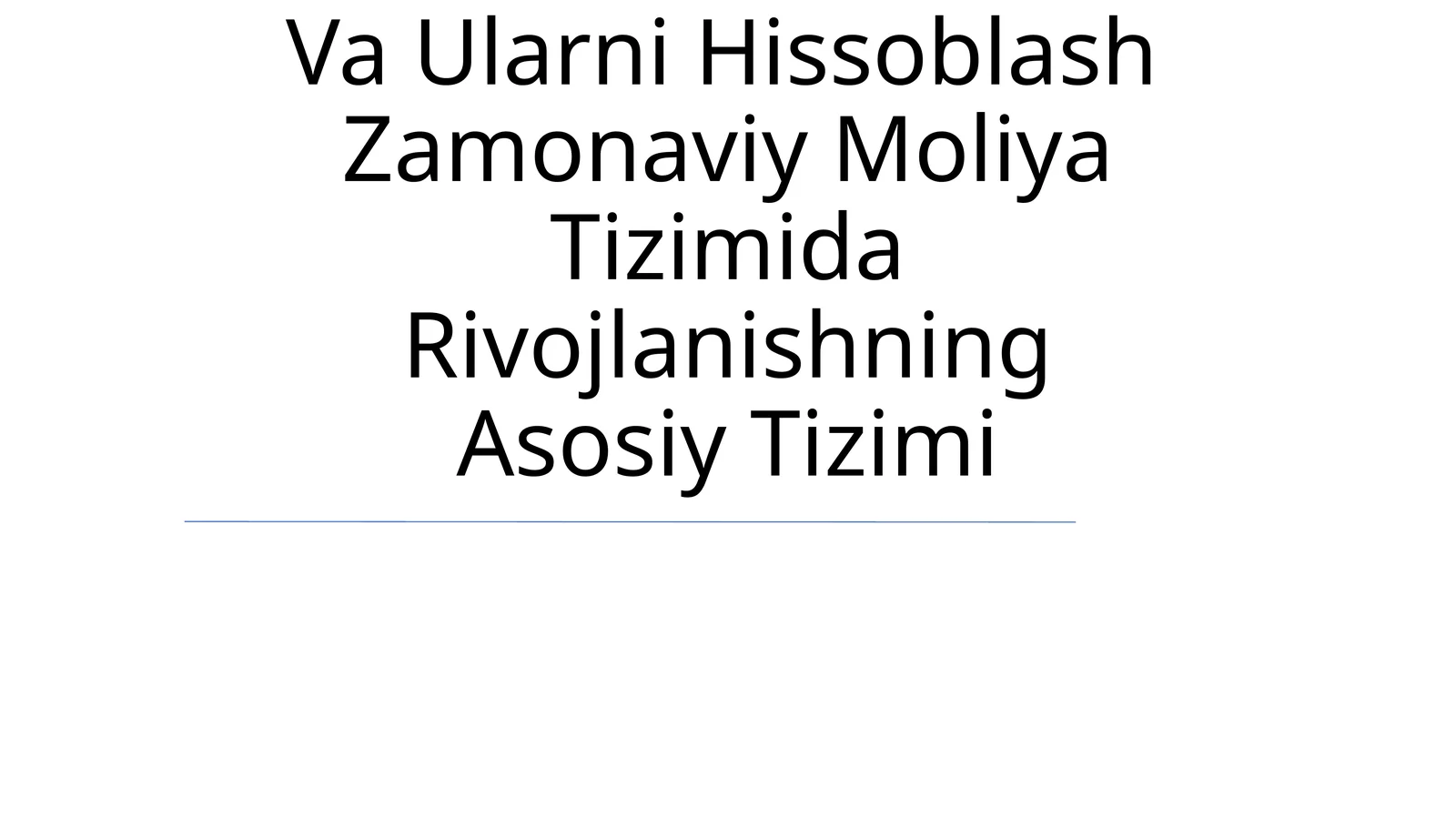Moliya Ko‘Rsatkichlar Tahlili Va Ularni Hissoblash