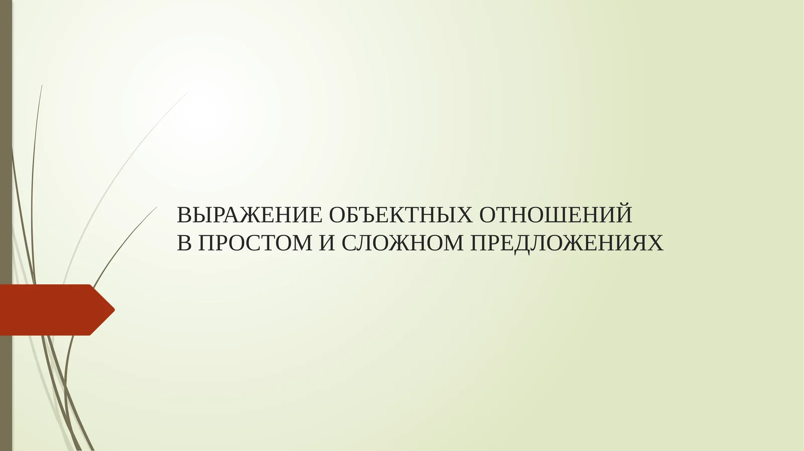 ВЫРАЖЕНИЕ ОБЪЕКТНЫХ ОТНОШЕНИЙ В ПРОСТОМ И СЛОЖНОМ ПРЕДЛОЖЕНИЯХ