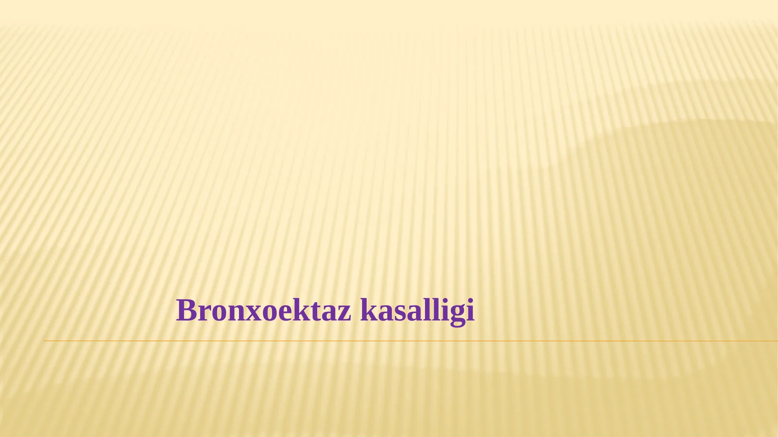 Bronxoektaz kasalligi