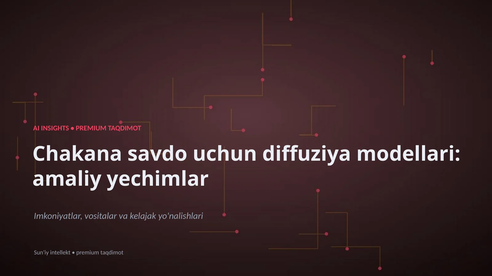 Chakana savdo uchun diffuziya modellari: amaliy yechimlar