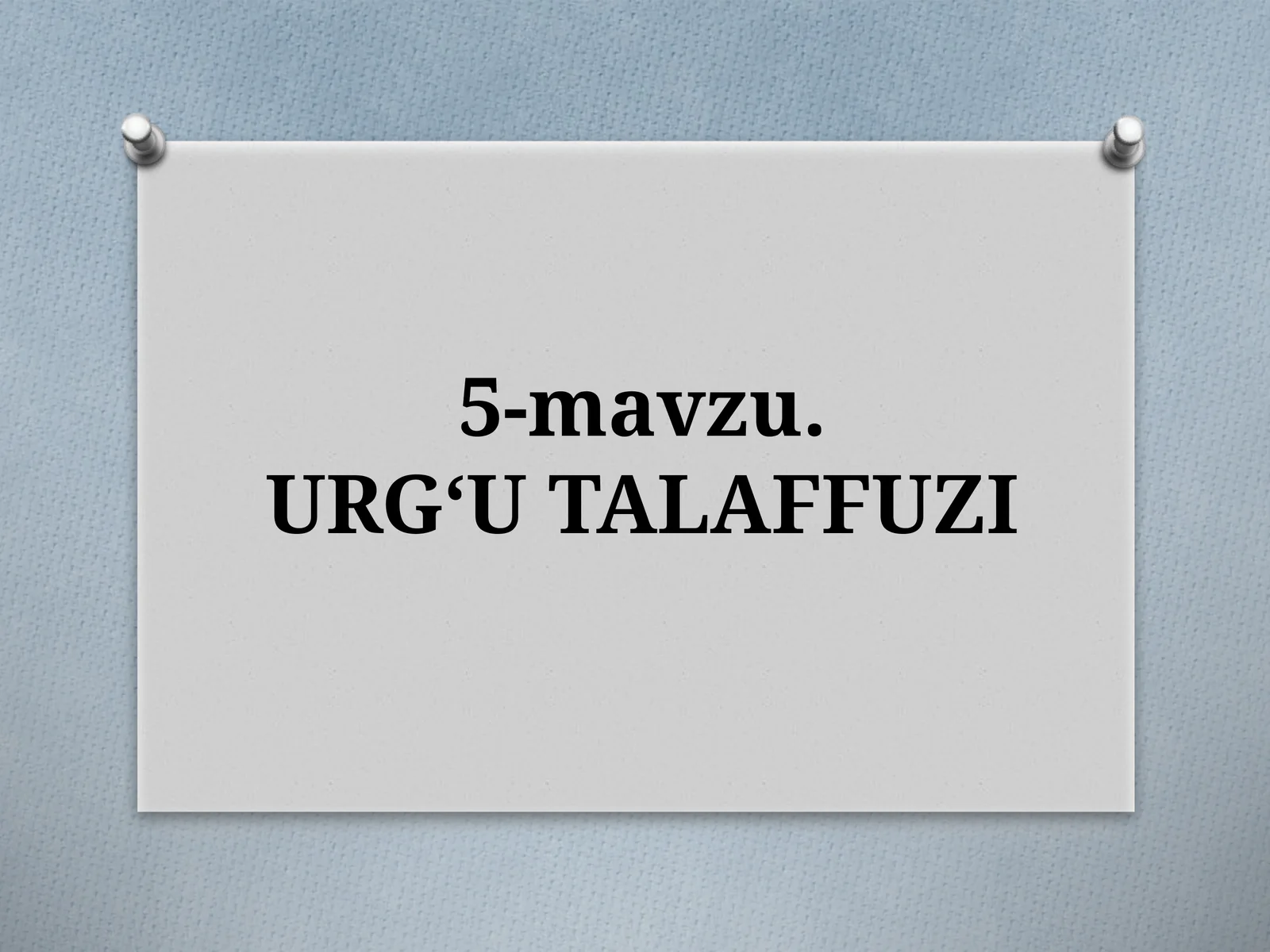 URG‘UTALAFFUZI