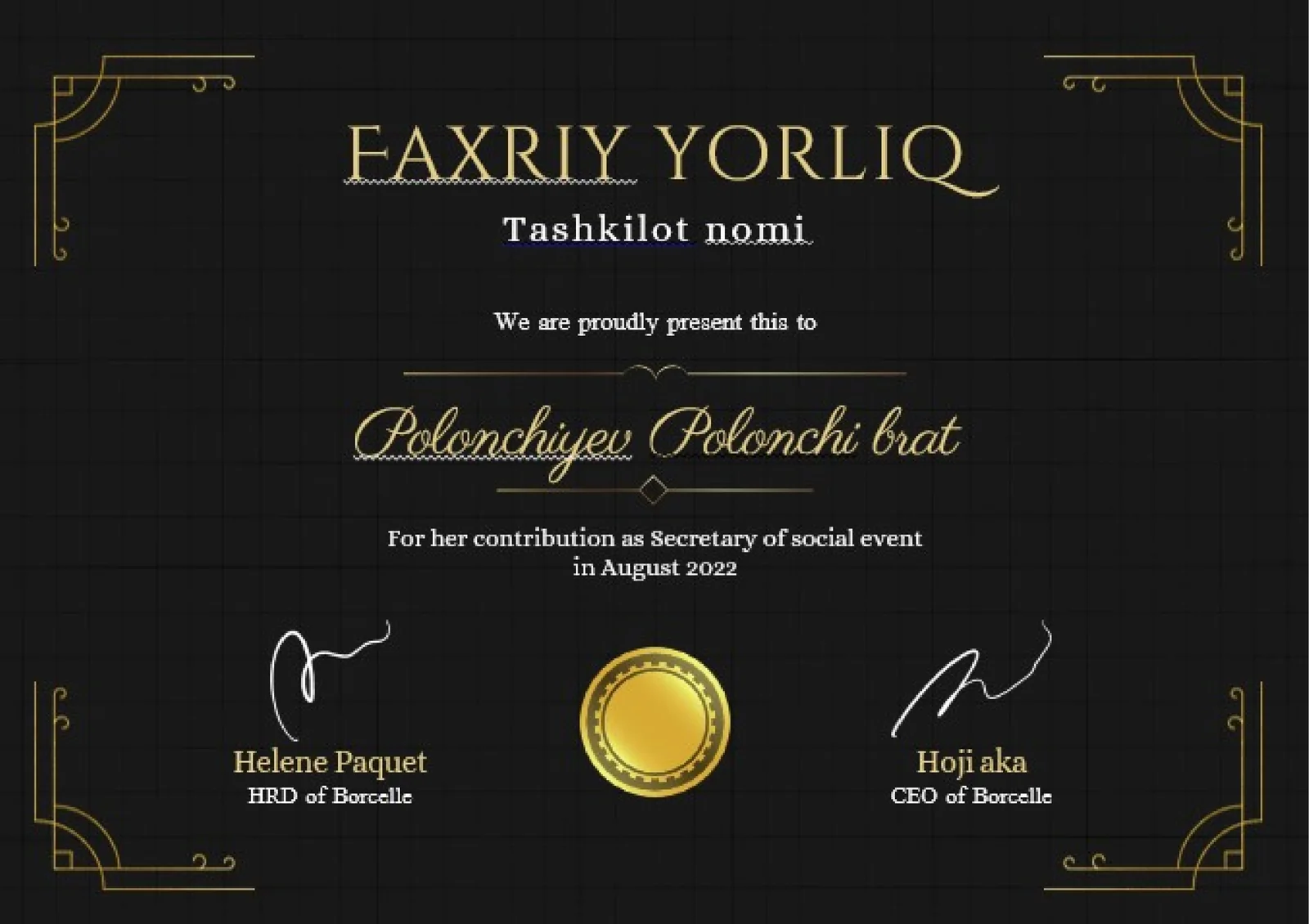 Faxriy yorliq