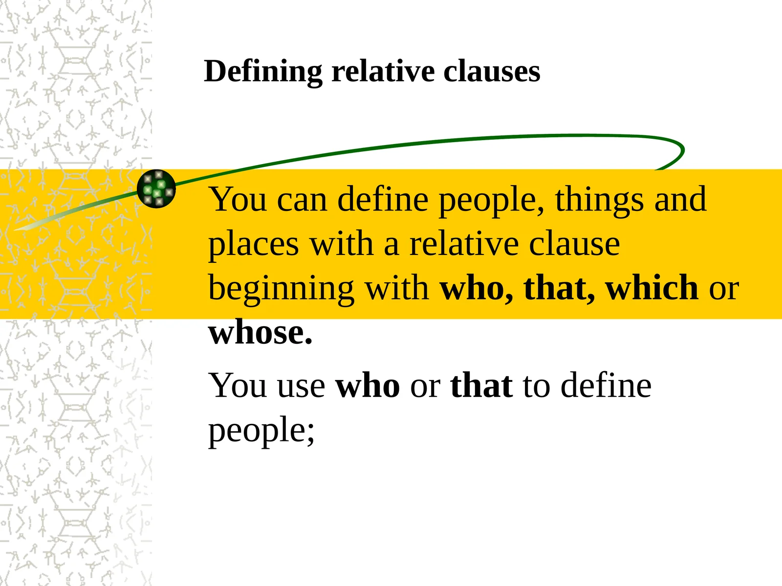 Defining relative clauses