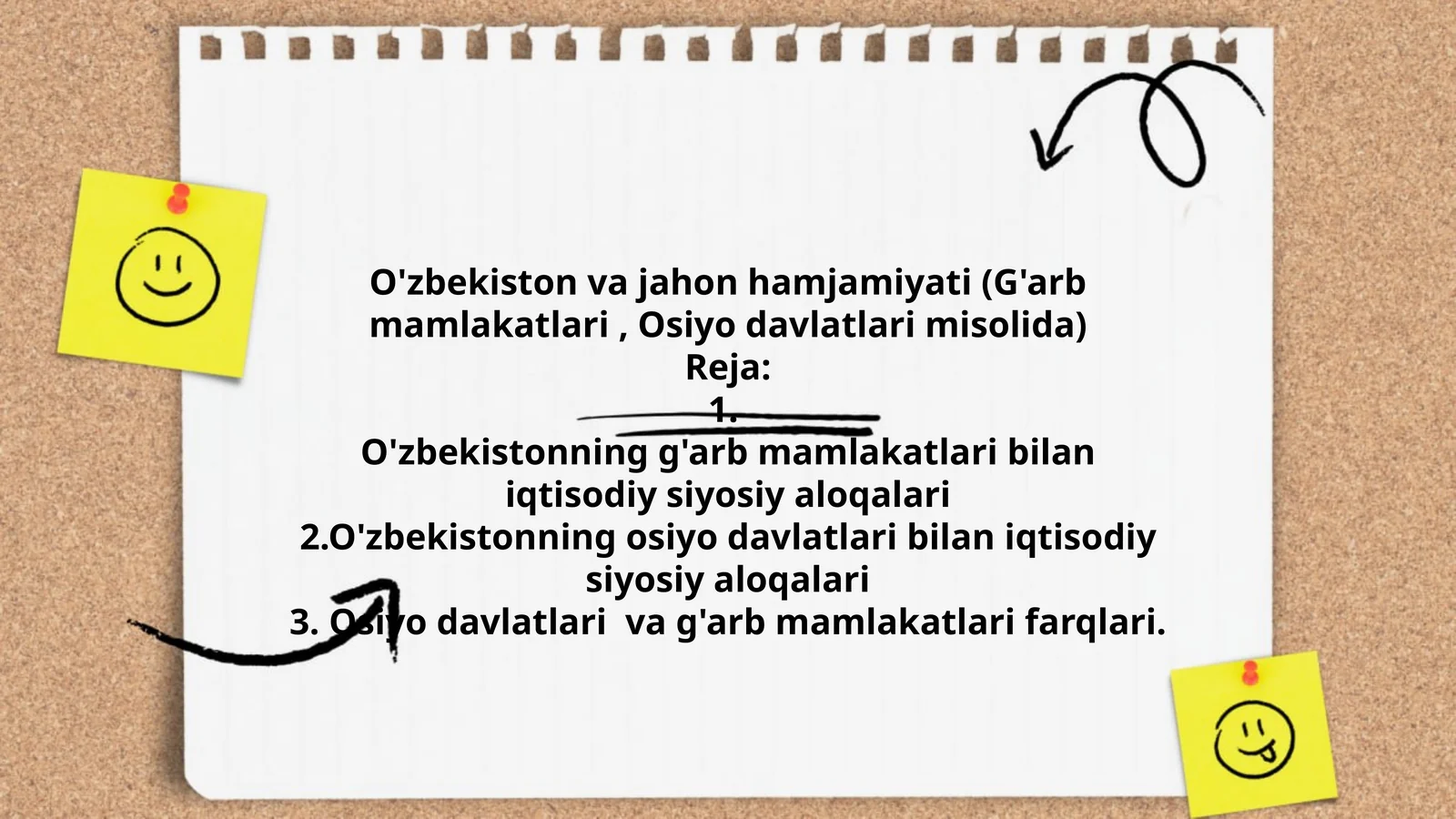 O'zbekiston va jahon hamjamiyati (G'arb mamlakatlari, Osiyo davlatlari misolida)