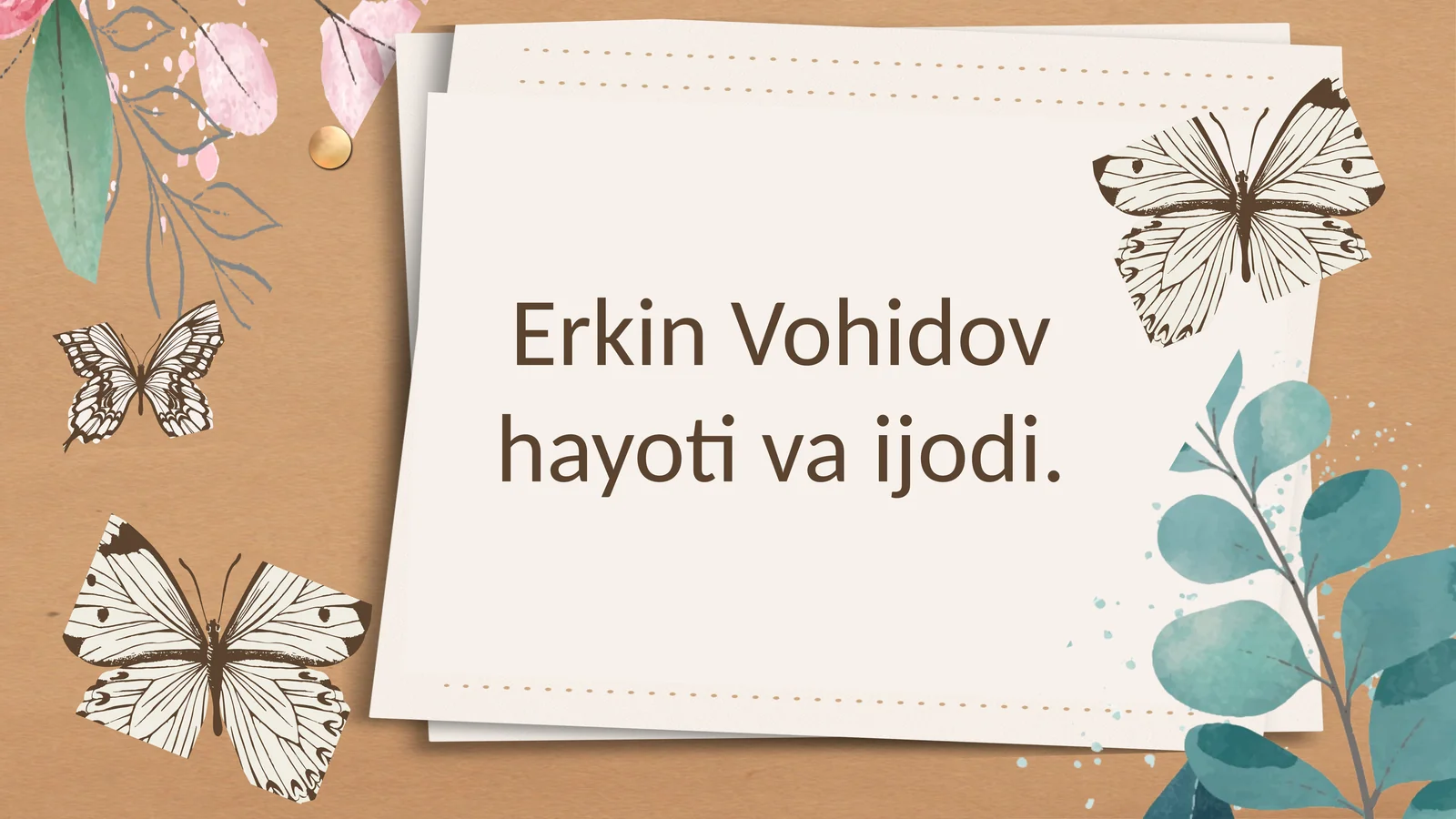Erkin Vohidov hayoti vaijodi