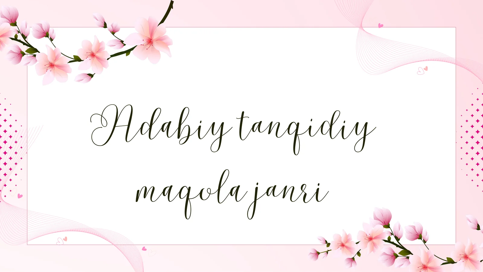 Adabiy tanqidiy maqola janri