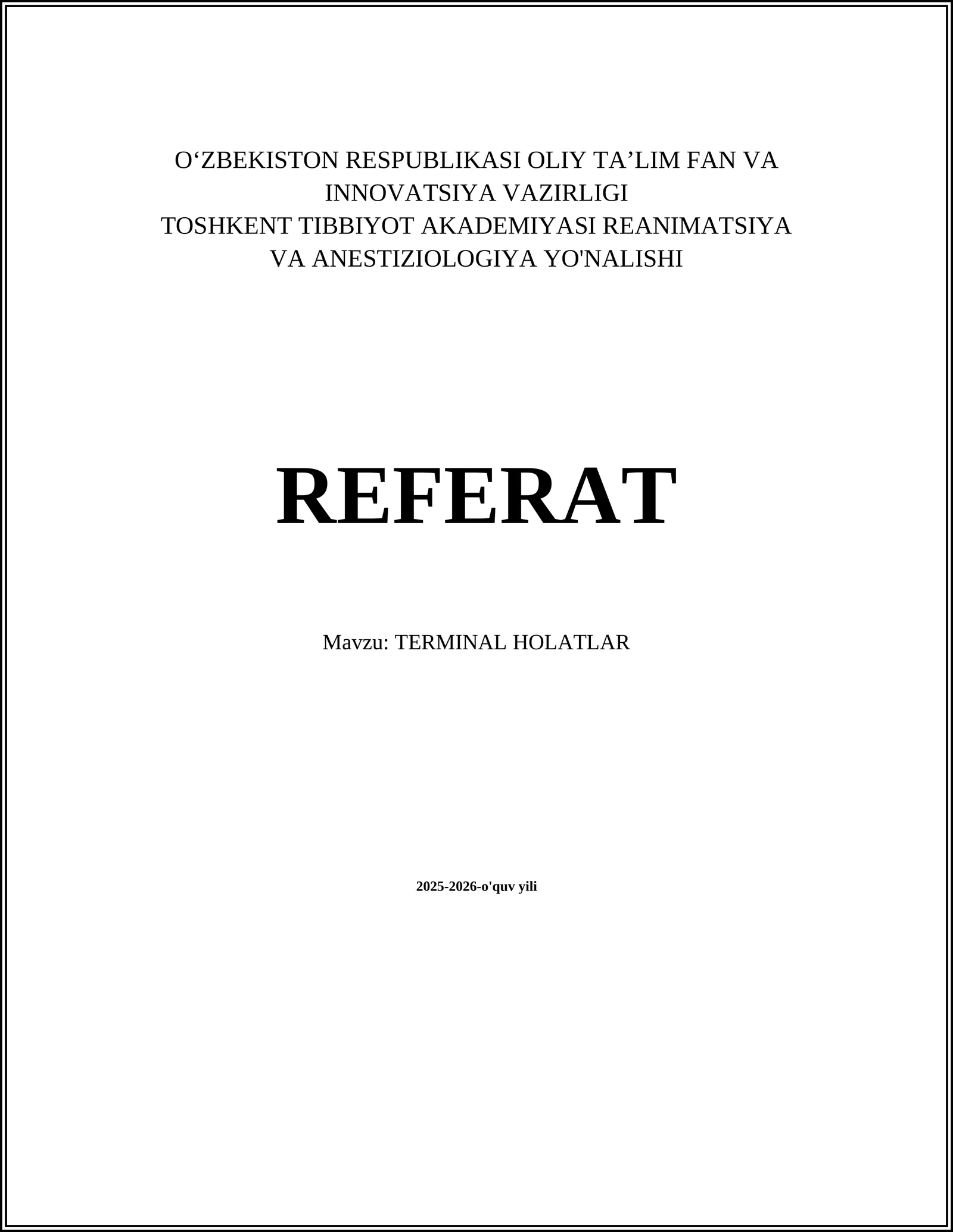 Terminal holatlar