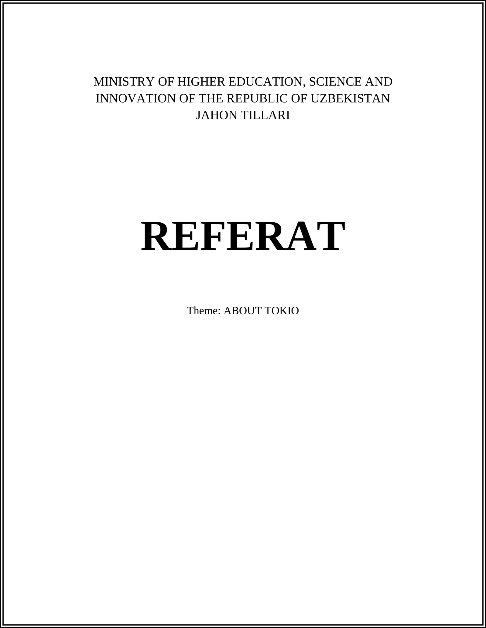 JAHON TILLARI REFERAT