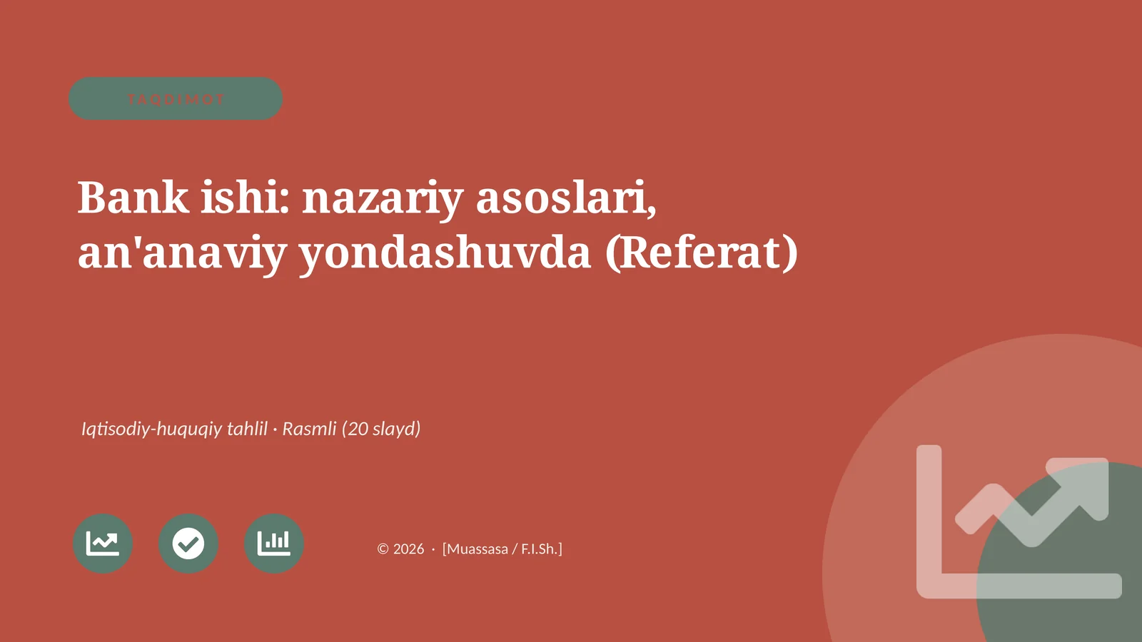 Bank ishi: nazariy asoslari, an'anaviy yondashuvda (Referat)