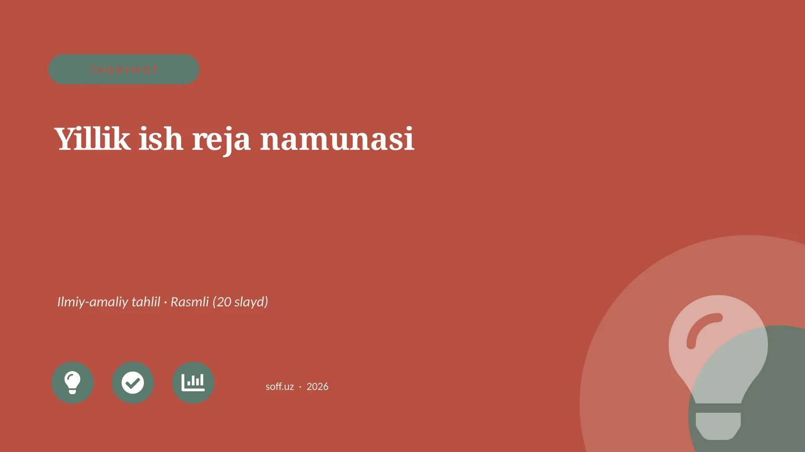 Yillik ish reja namunasi