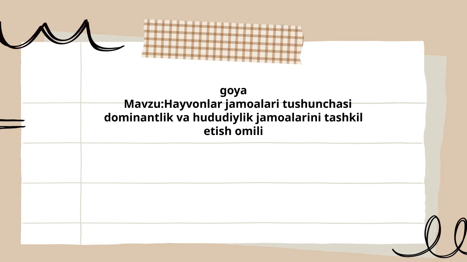 Hayvonlar jamoalari tushunchasi