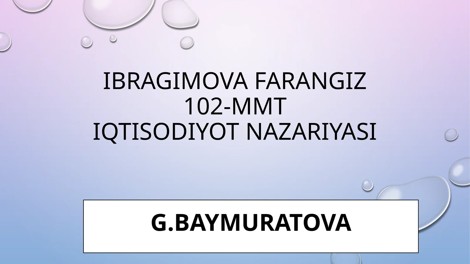 Iqtisodiyot nazariyasi