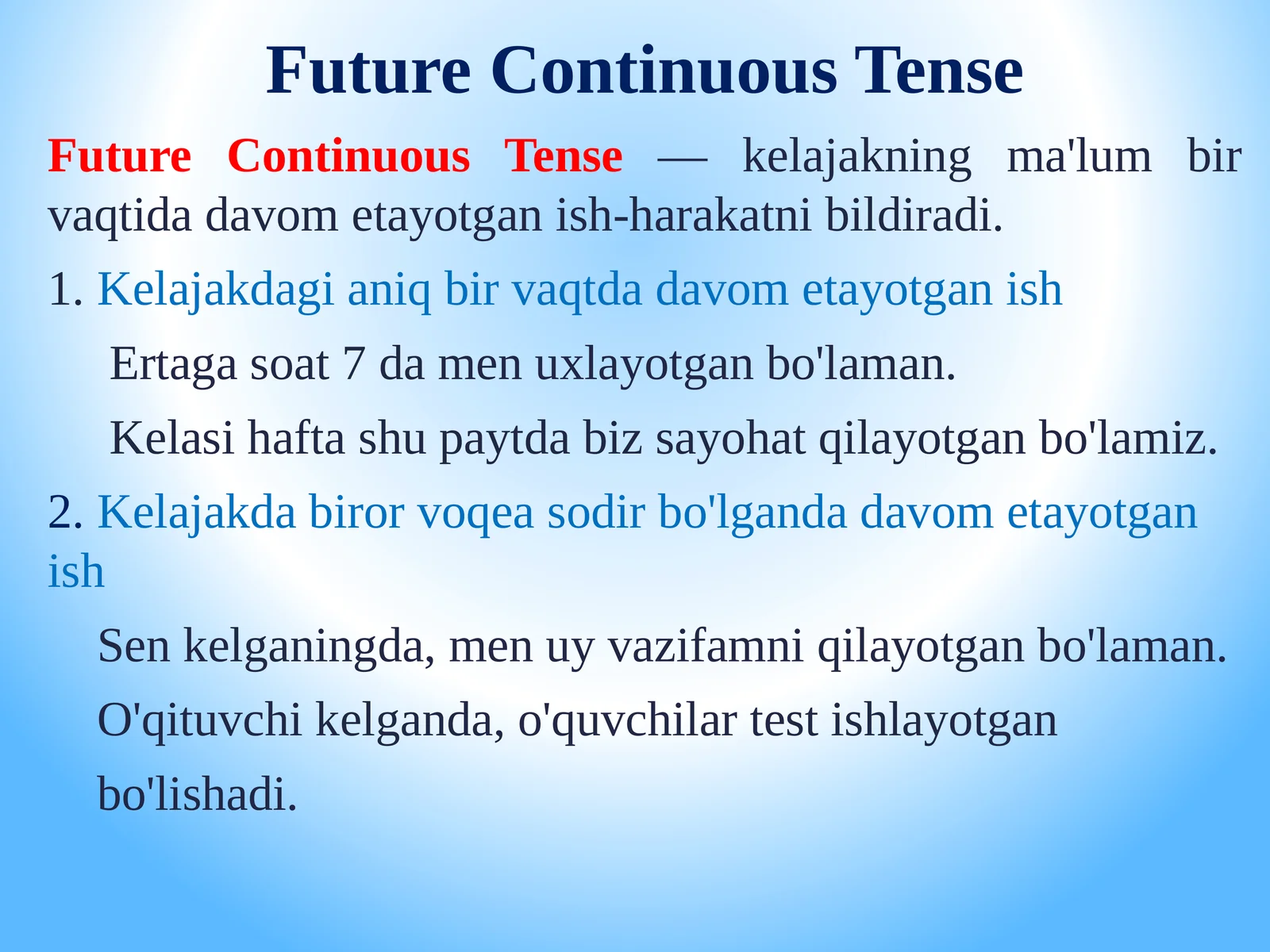 Future Continuous