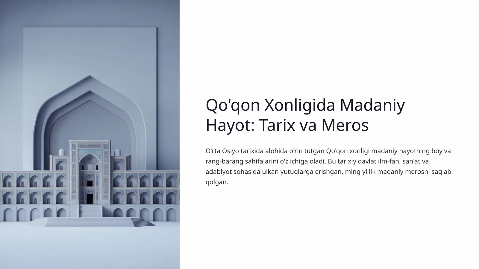 Qo'qon Xonligida Madaniy Hayot: Tarix va Meros