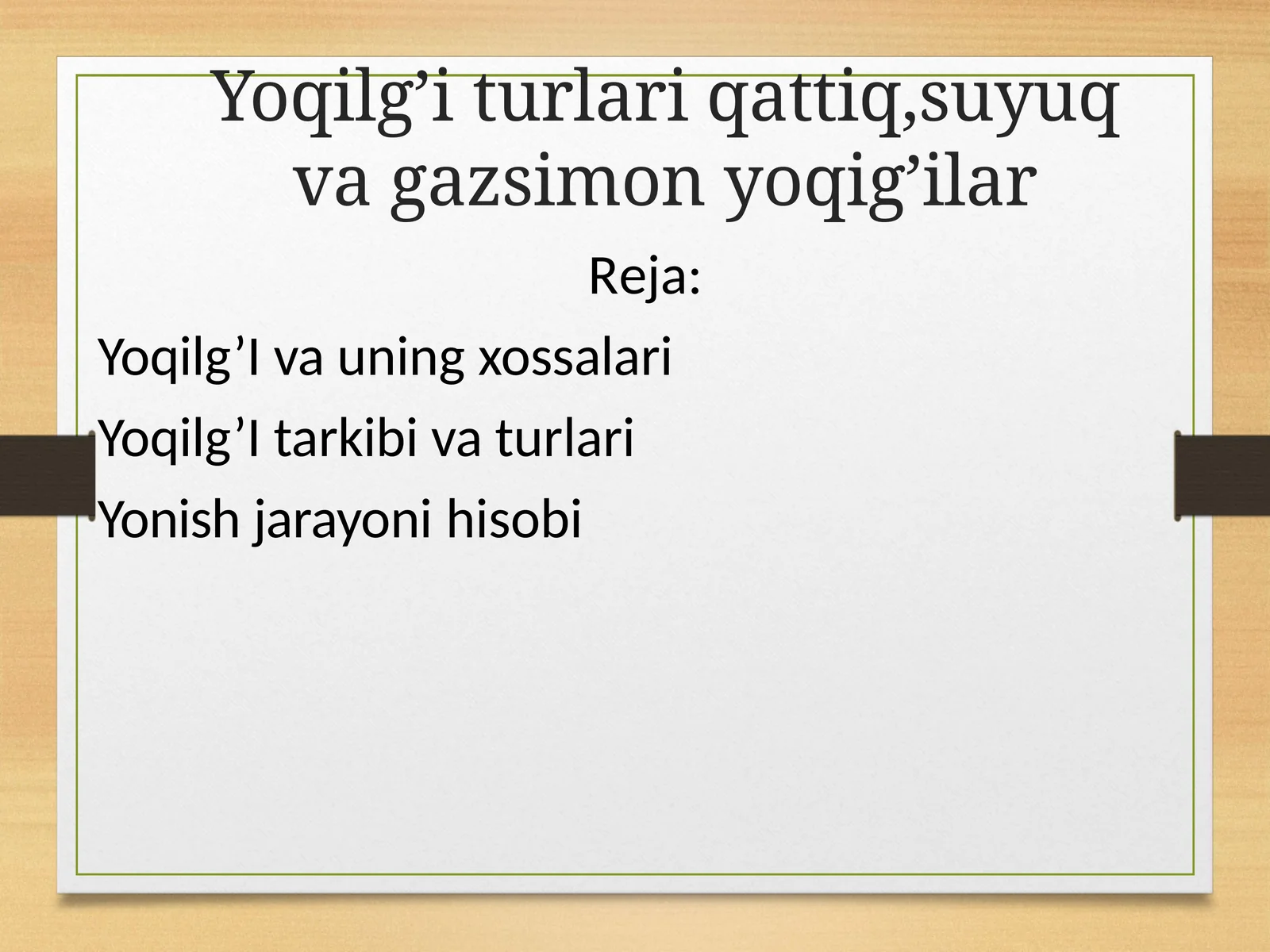 Yoqilg’iturlari